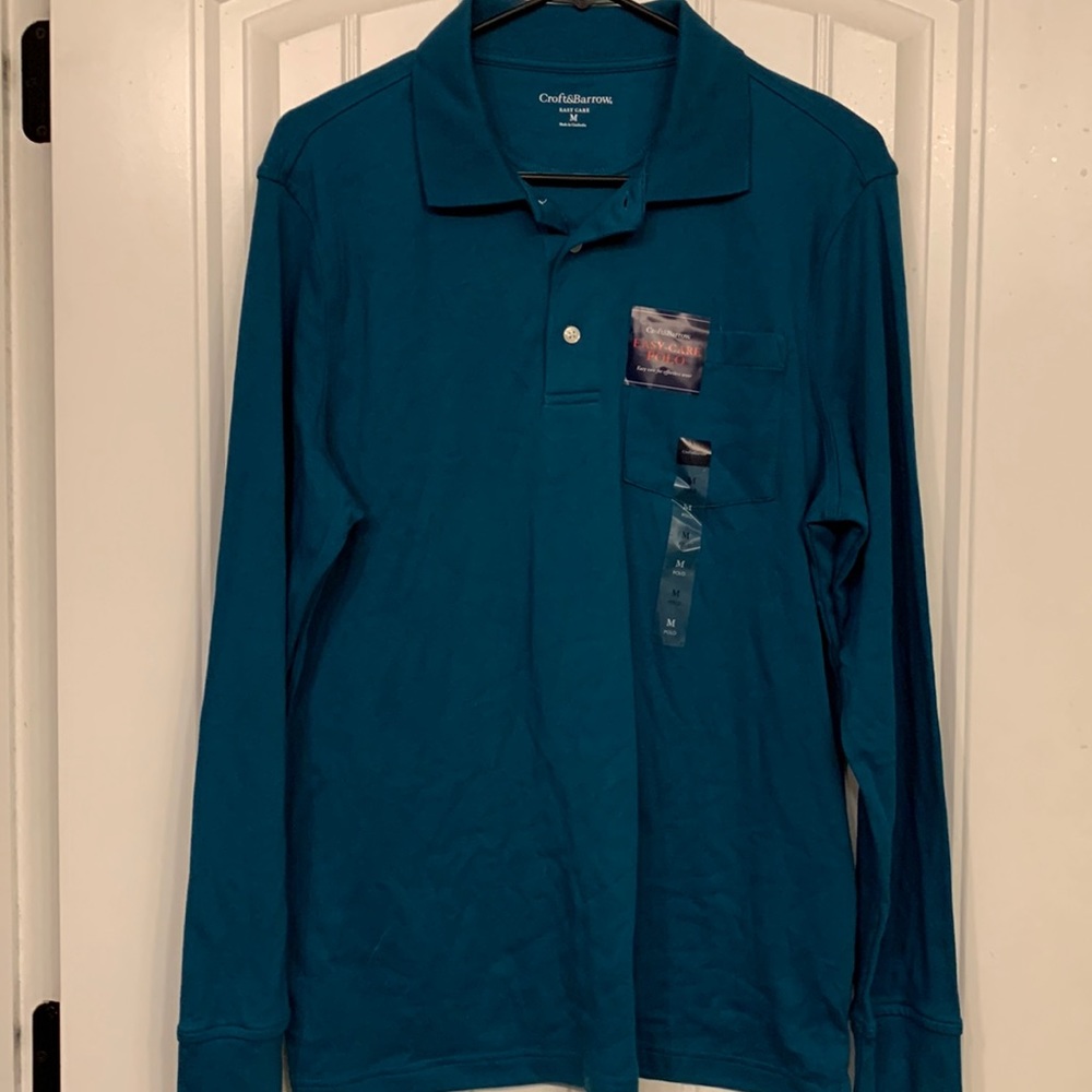 M’s Teal Long Sleeve Polo